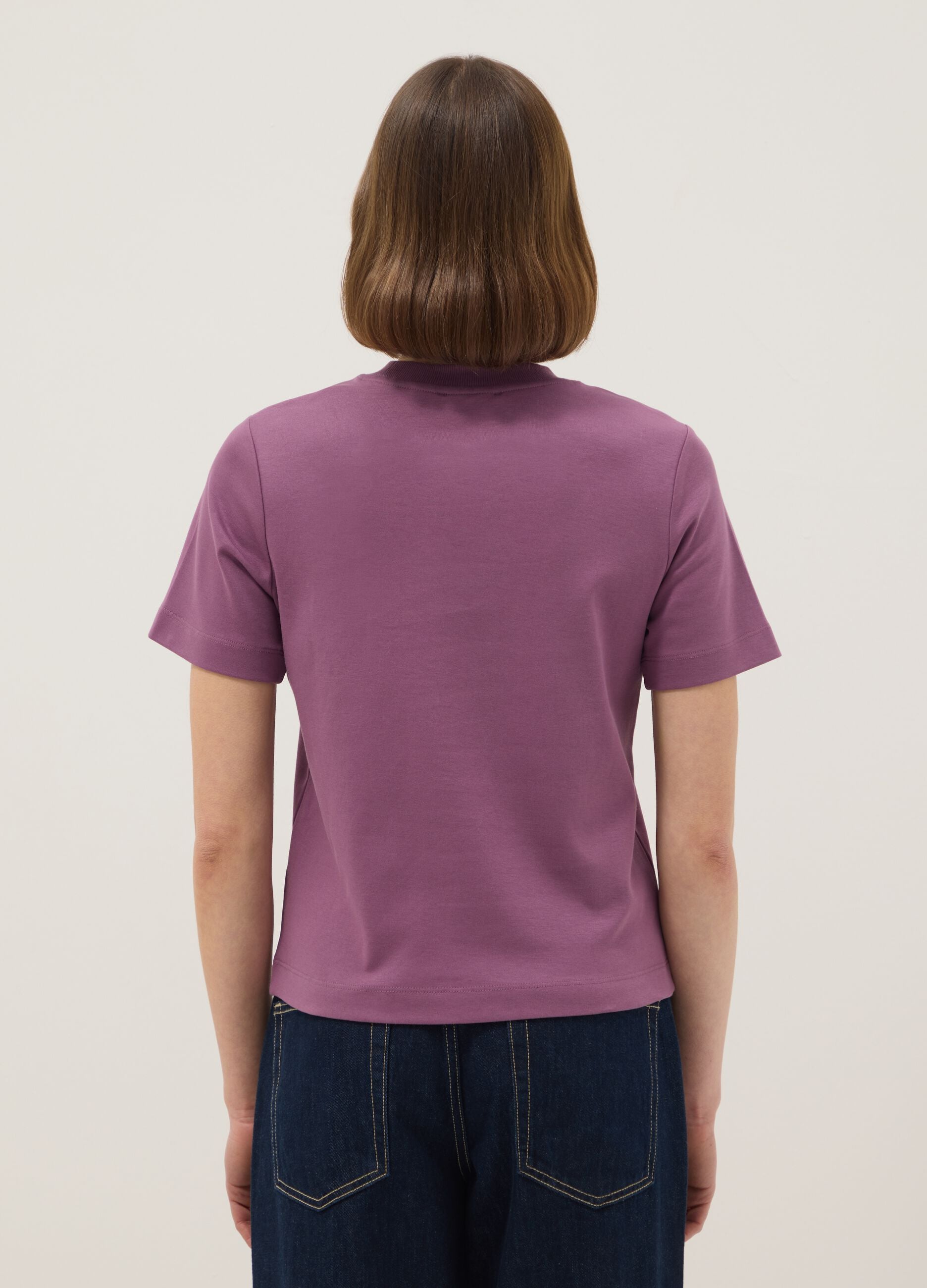 Purple pure cotton relaxed fit T-shirt