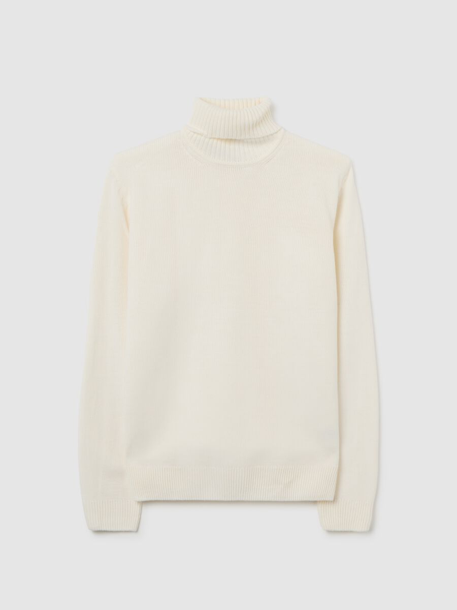 White Acrylic Turtleneck Jumper_4