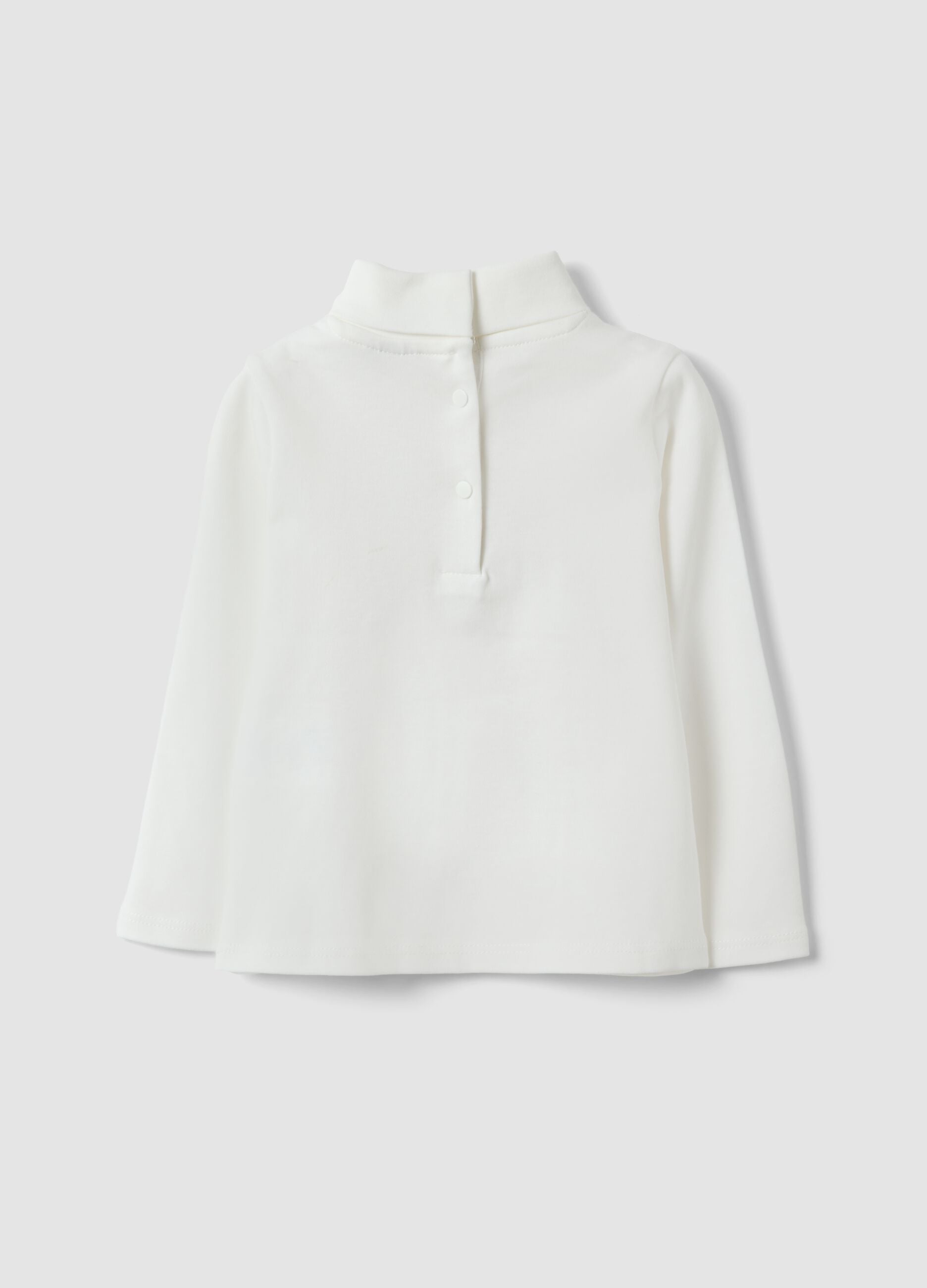 White pure organic cotton crew-neck T-shirt