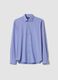 Camicia traspirante blu slim fit in tessuto elasticizzato 4 Way_0