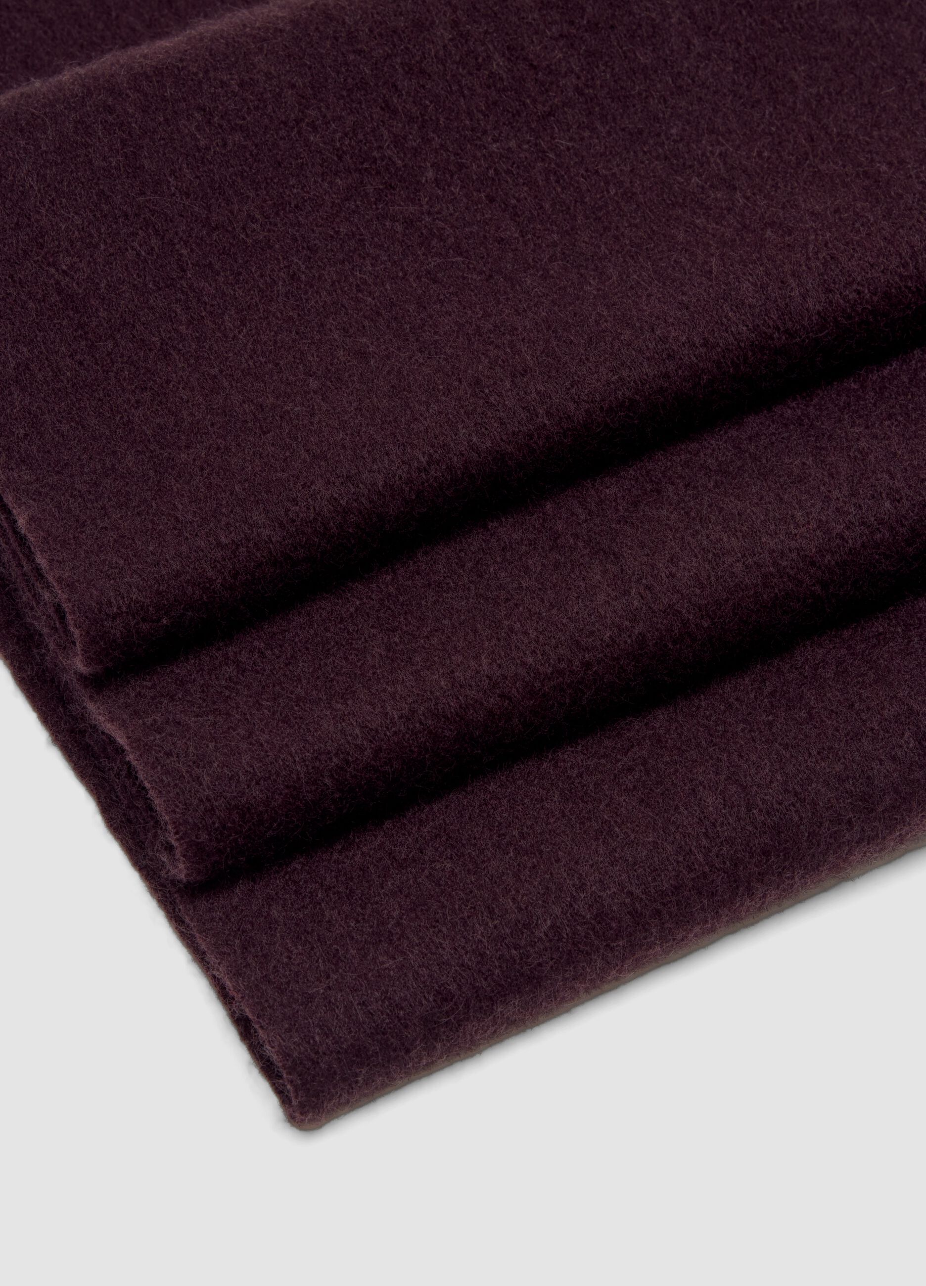 Sciarpa marrone in puro cashmere con frange