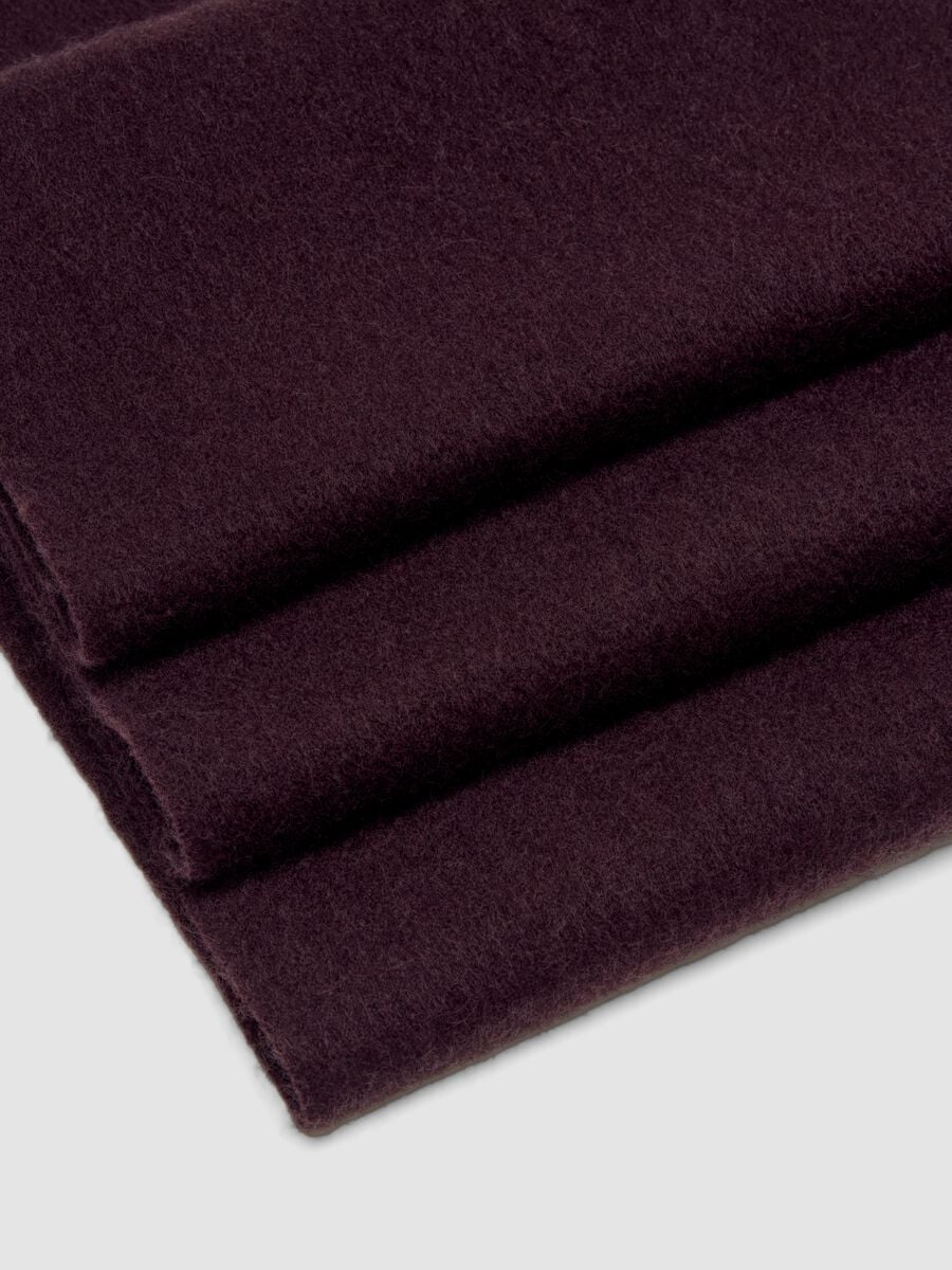 Sciarpa marrone in puro cashmere con frange_2