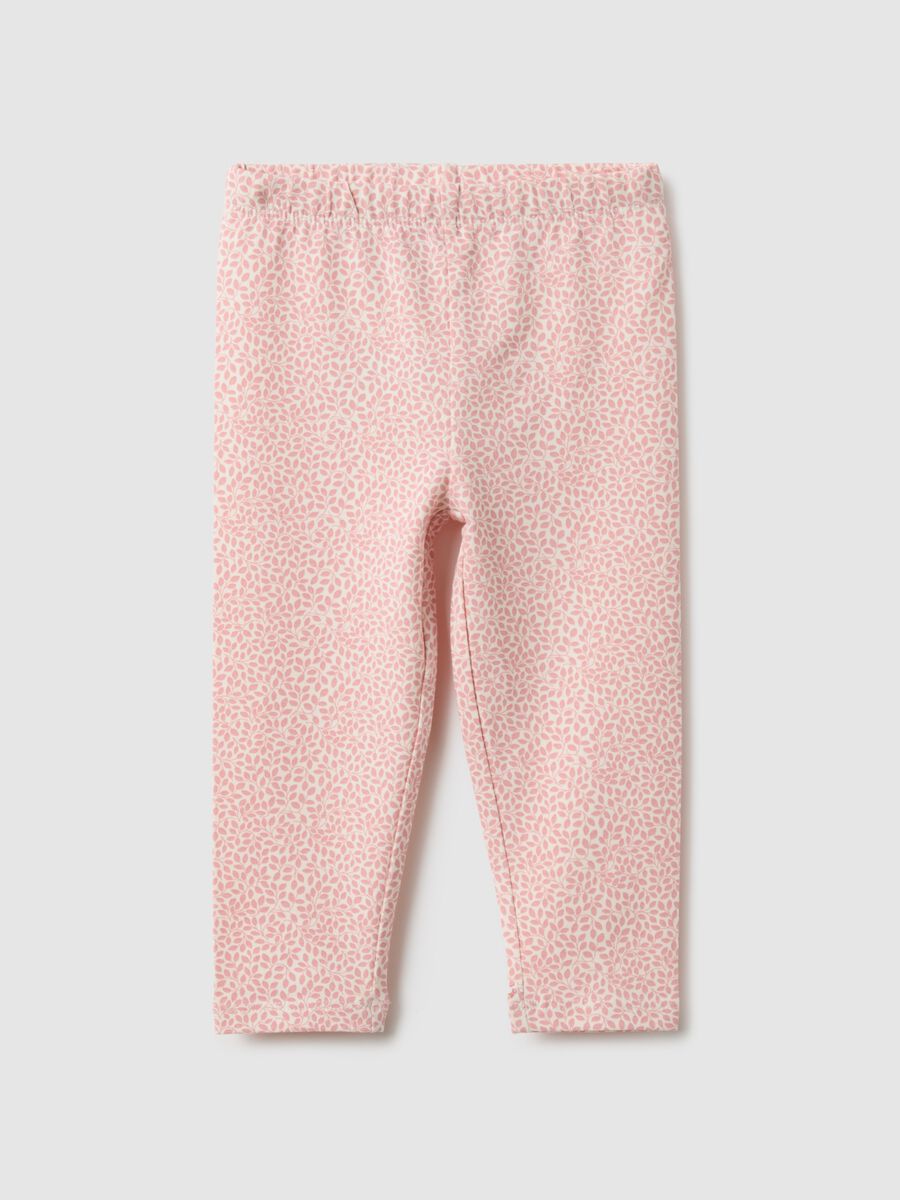 Pink Slim Fit Cotton Stretch Leggings for Girls_0