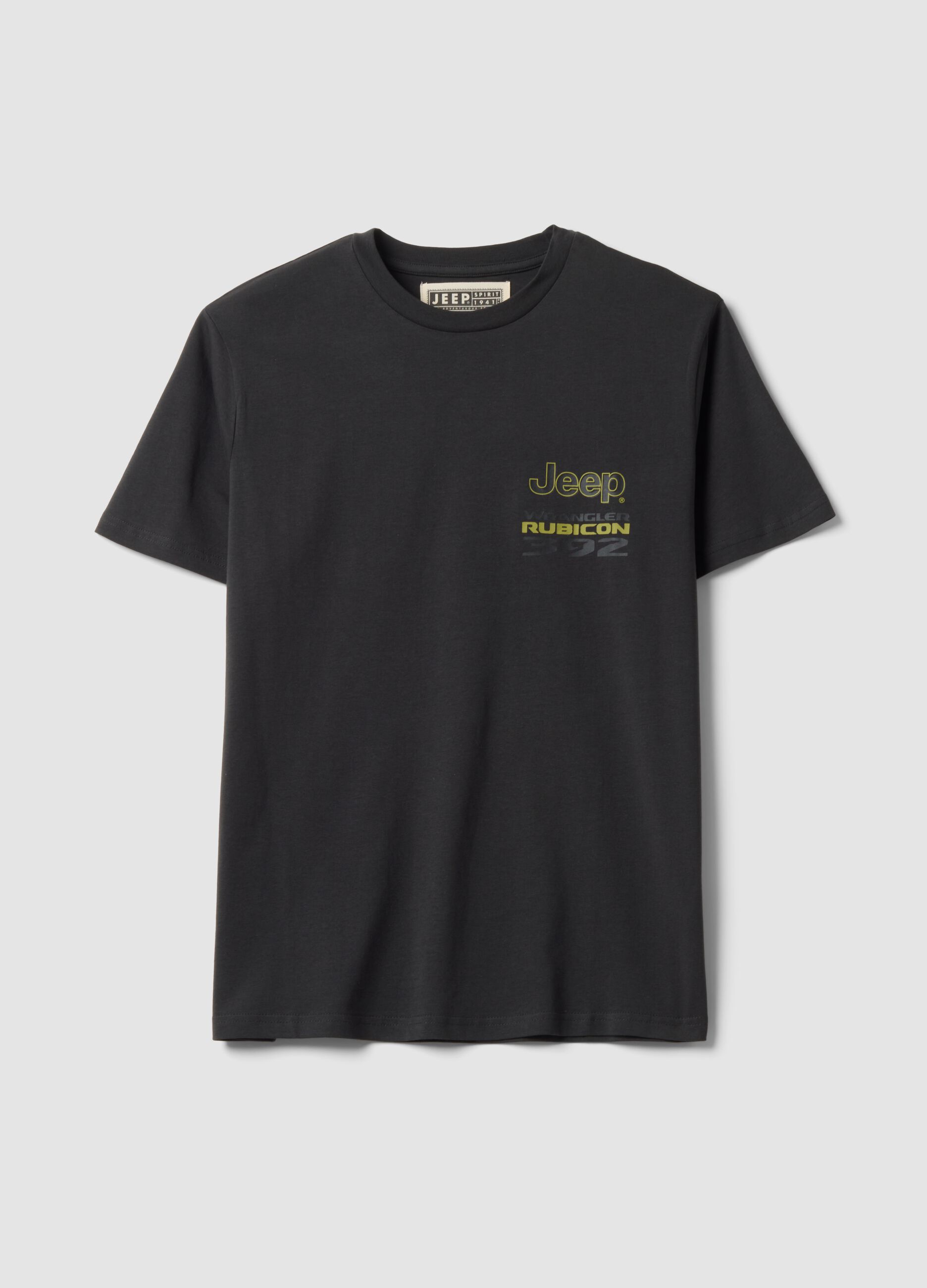 T-shirt grigia in puro cotone con stampa Jeep