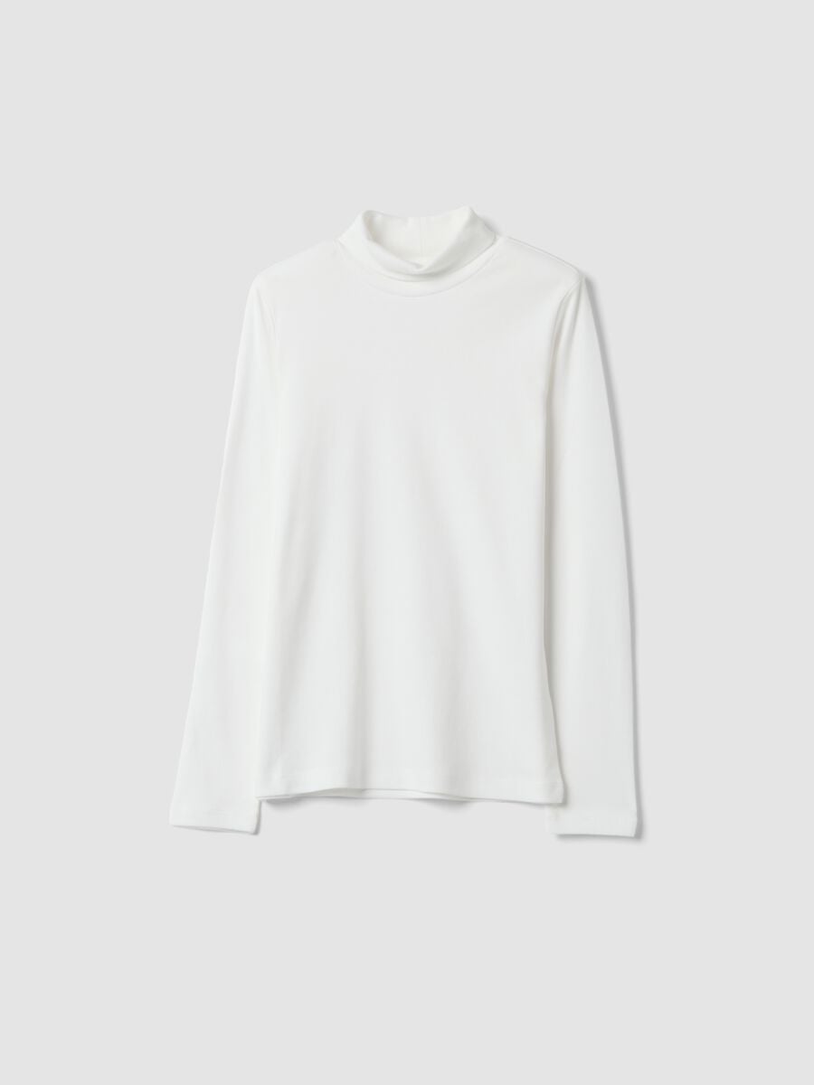 White long-sleeve organic cotton turtleneck T-shirt_0