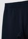 Blue cotton-blend regular fit trousers with elastic waistband_5