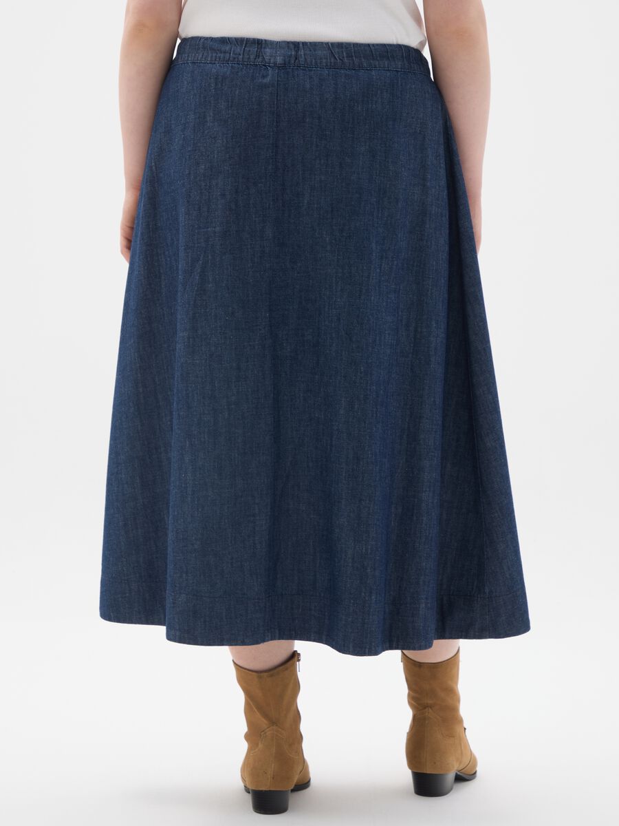 Pure Cotton Denim Skirt Regular Fit_3