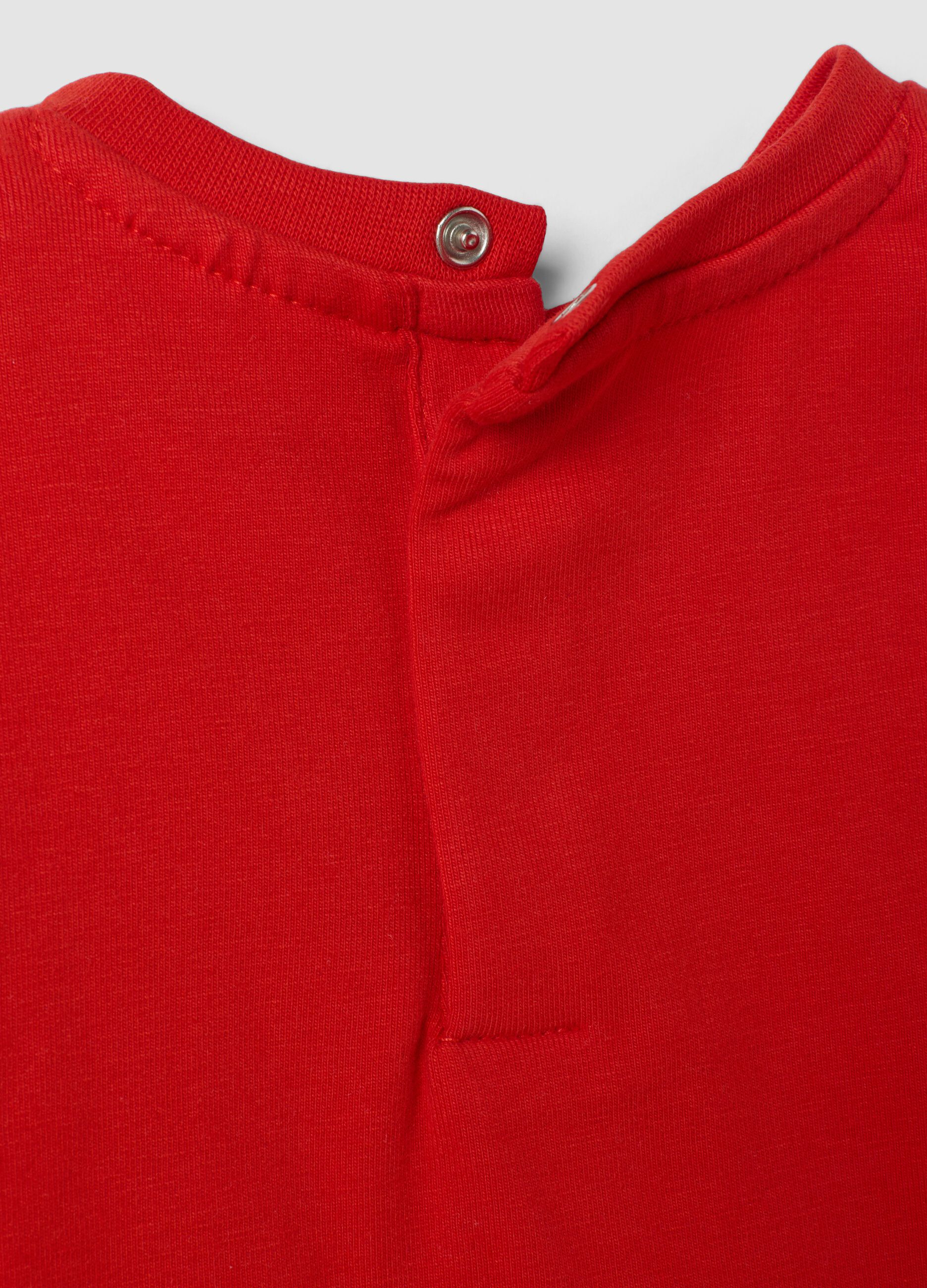 Red stretch cotton jersey T-shirt with Ducati print