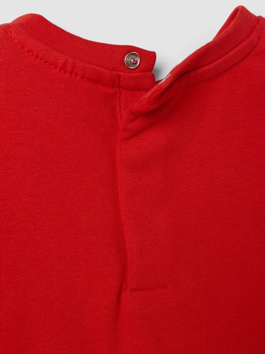 Red stretch cotton jersey T-shirt with Ducati print_3