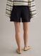 Black regular fit shorts with high waist and gold buttons_2