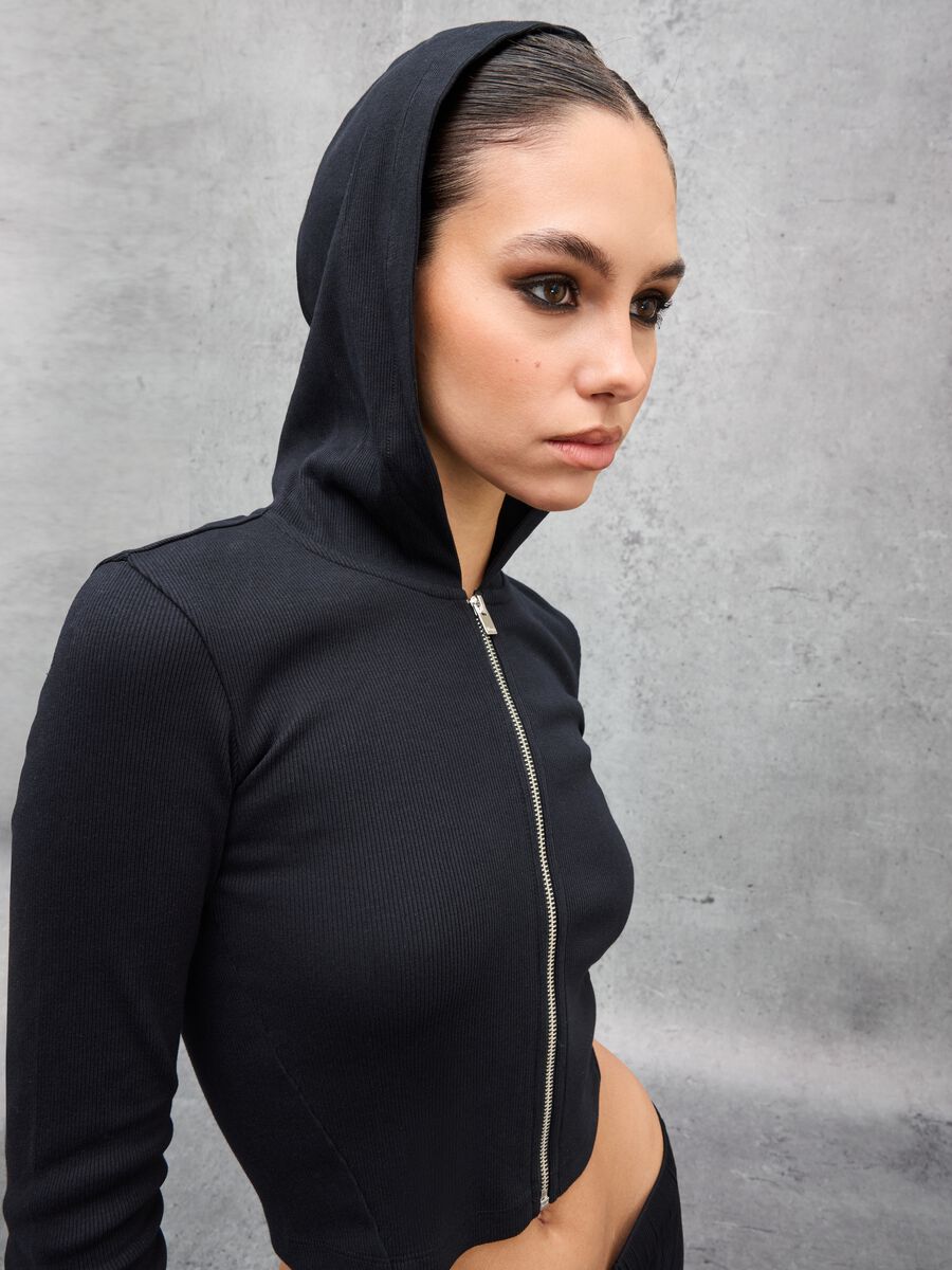 Ribbed Hoodie Black_2