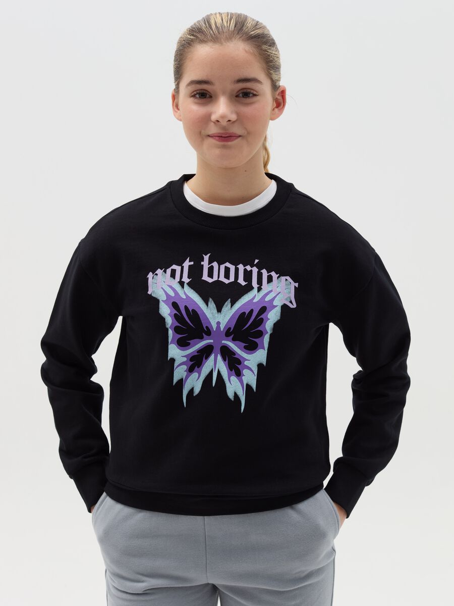 Sweatshirt in cotton with print_0