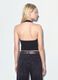 Black cropped vest in stretch striped viscose_2