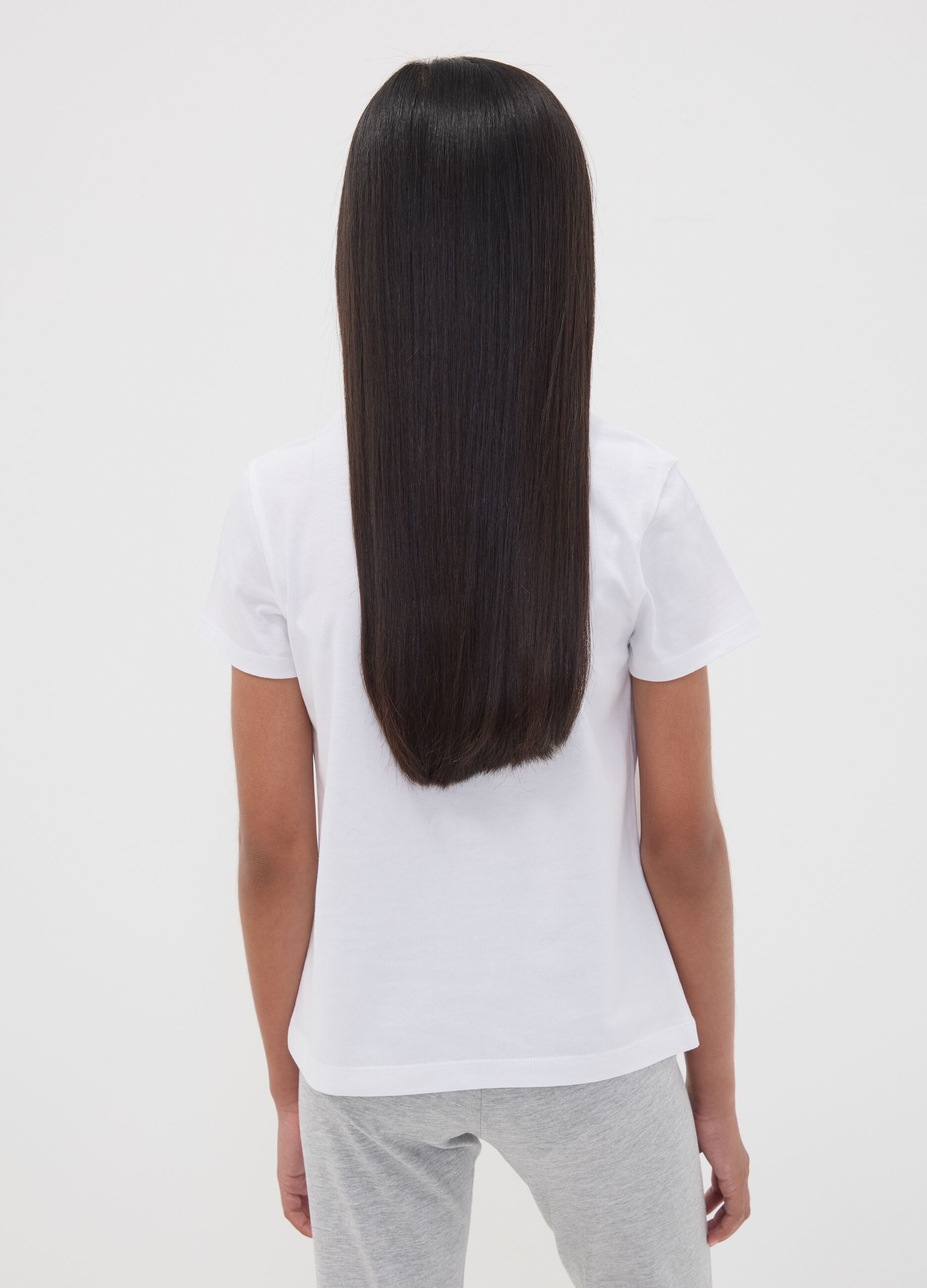 White pure organic cotton T-shirt with &ldquo;Stargirl&rdquo; print for girls