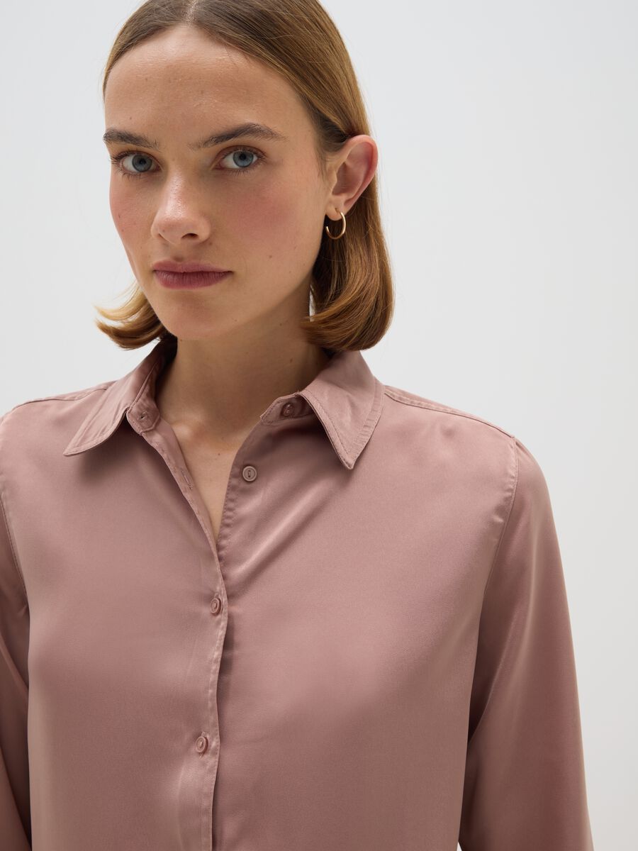 Pink satin shirt regular fit_3