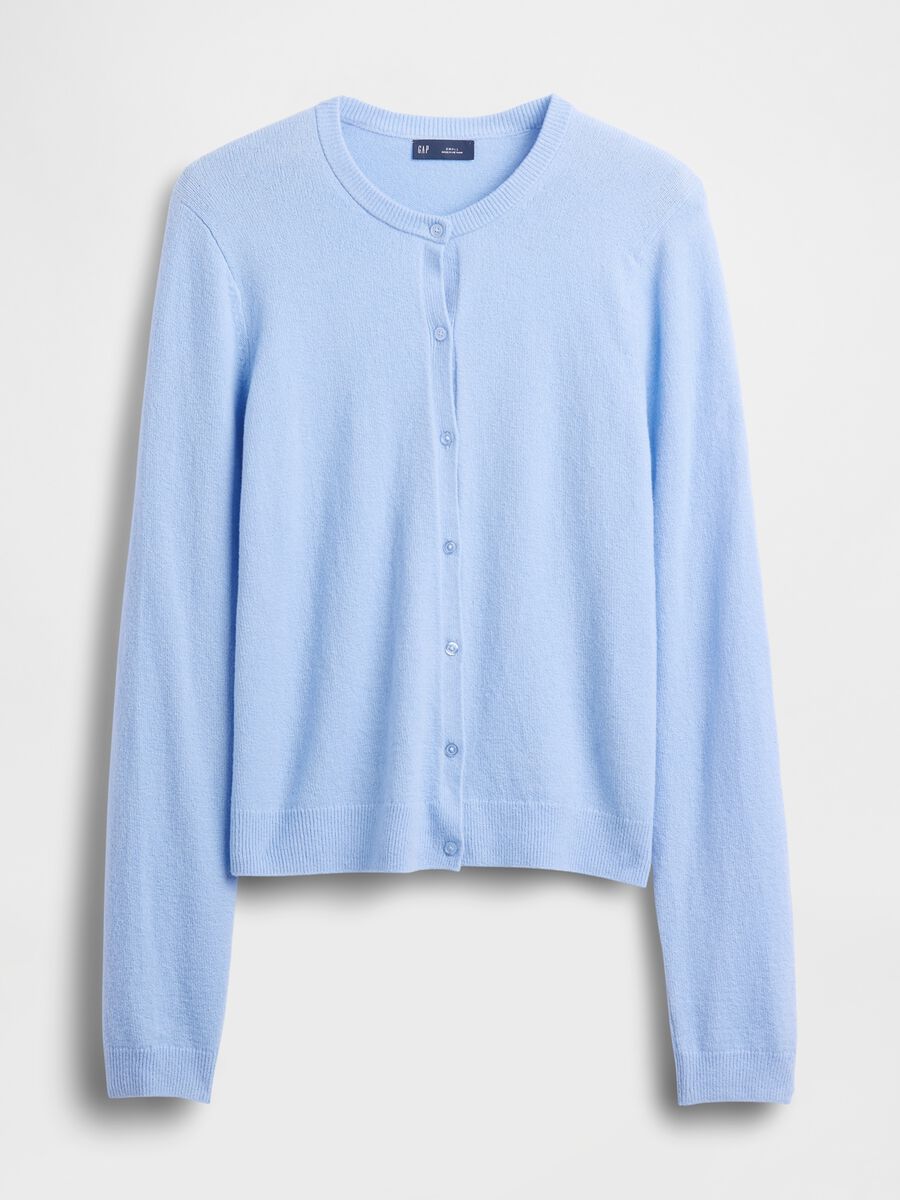 Blue Cotton Blend Cardigan_3