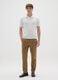 Brown stretch cotton chino trousers slim fit_0