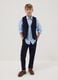 Pantaloni chino in cotone elasticizzato blu da ragazzo regular fit_0