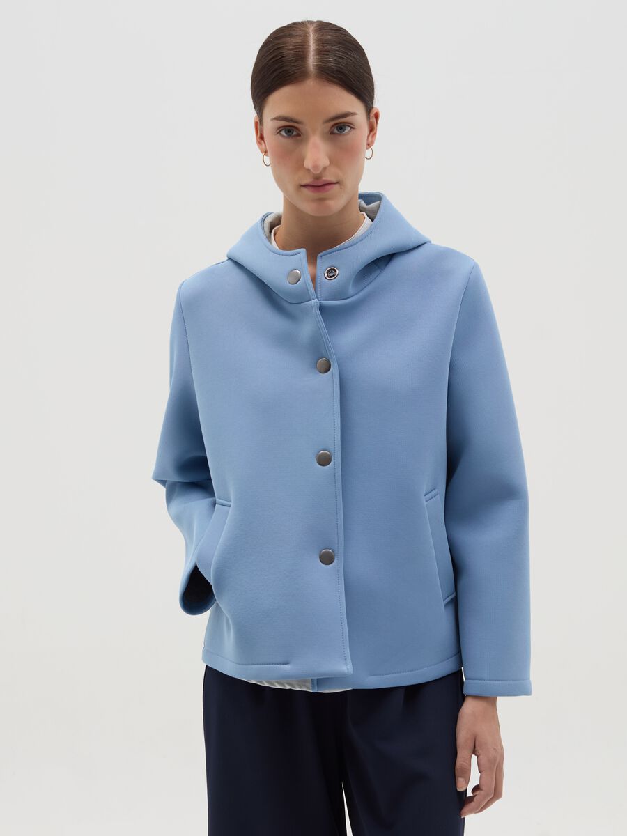 Short jacket with hood and buttons_0