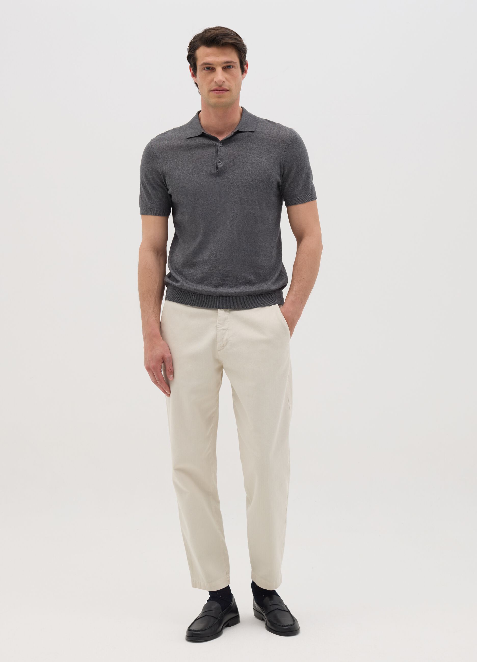 Ovs Beige Cotton Chino Trousers