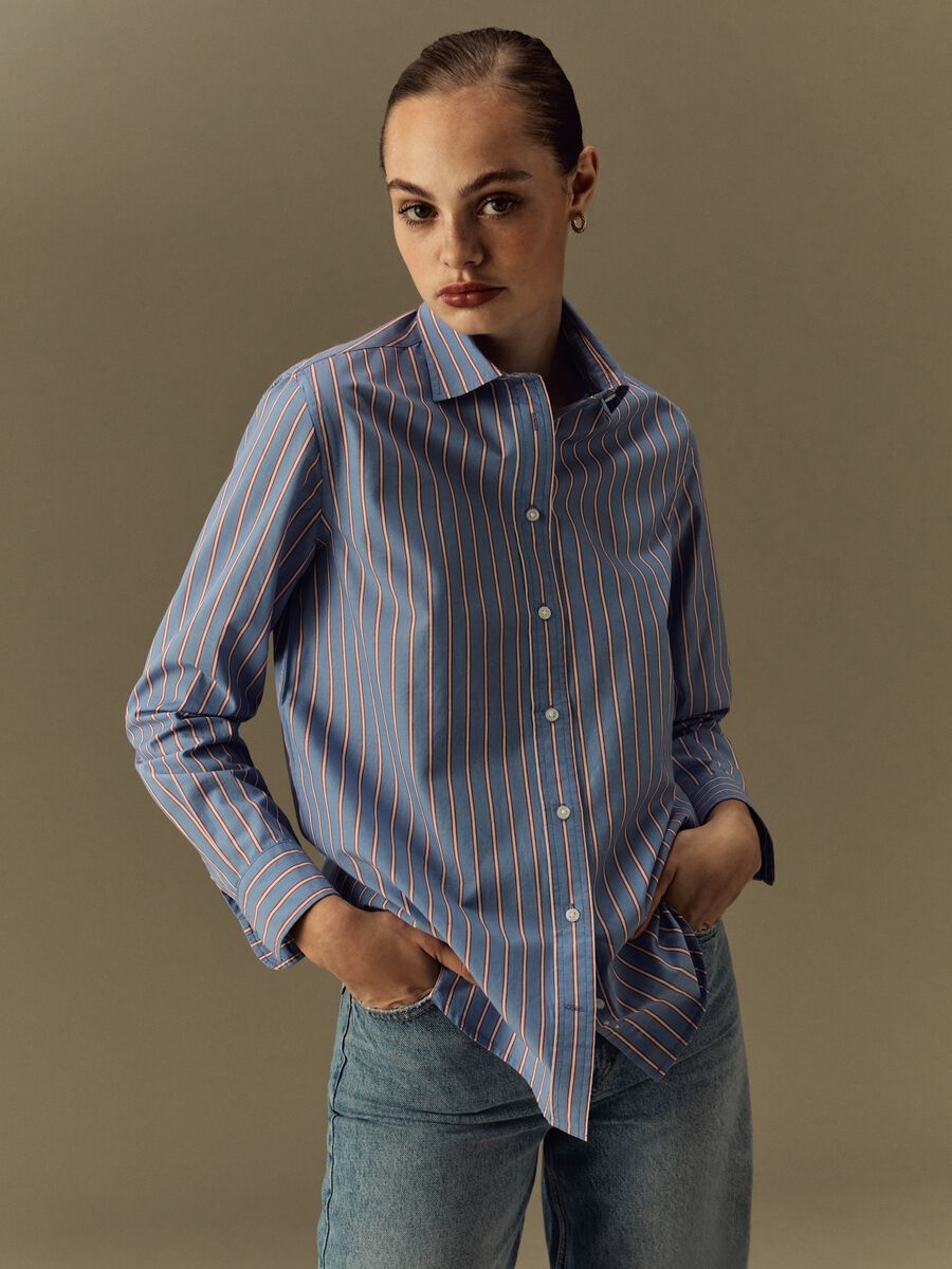 Camicia in cotone fantasia a righe_1