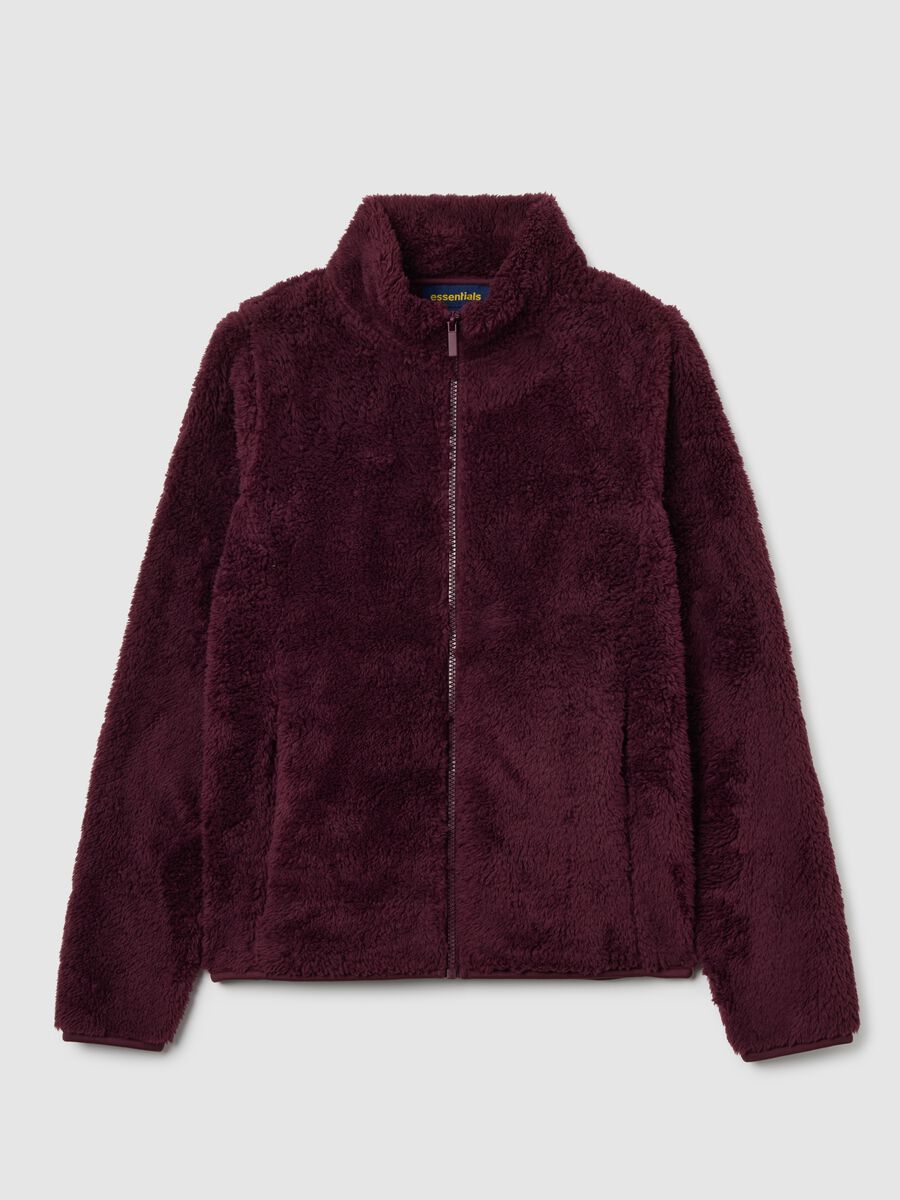 Felpa rossa regular fit con zip_4