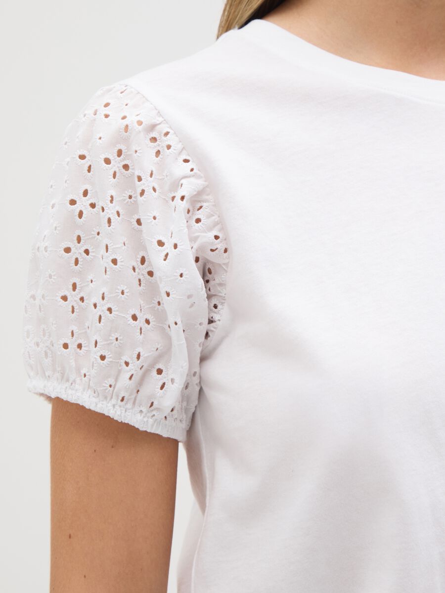 Women's white pure cotton T-shirt, regular fit_3