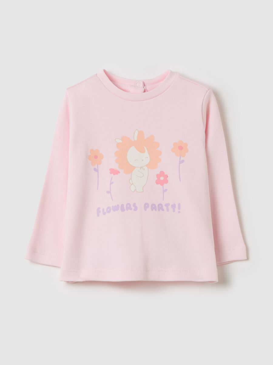 Long-sleeved T-shirt with "Flowers Party" print_0