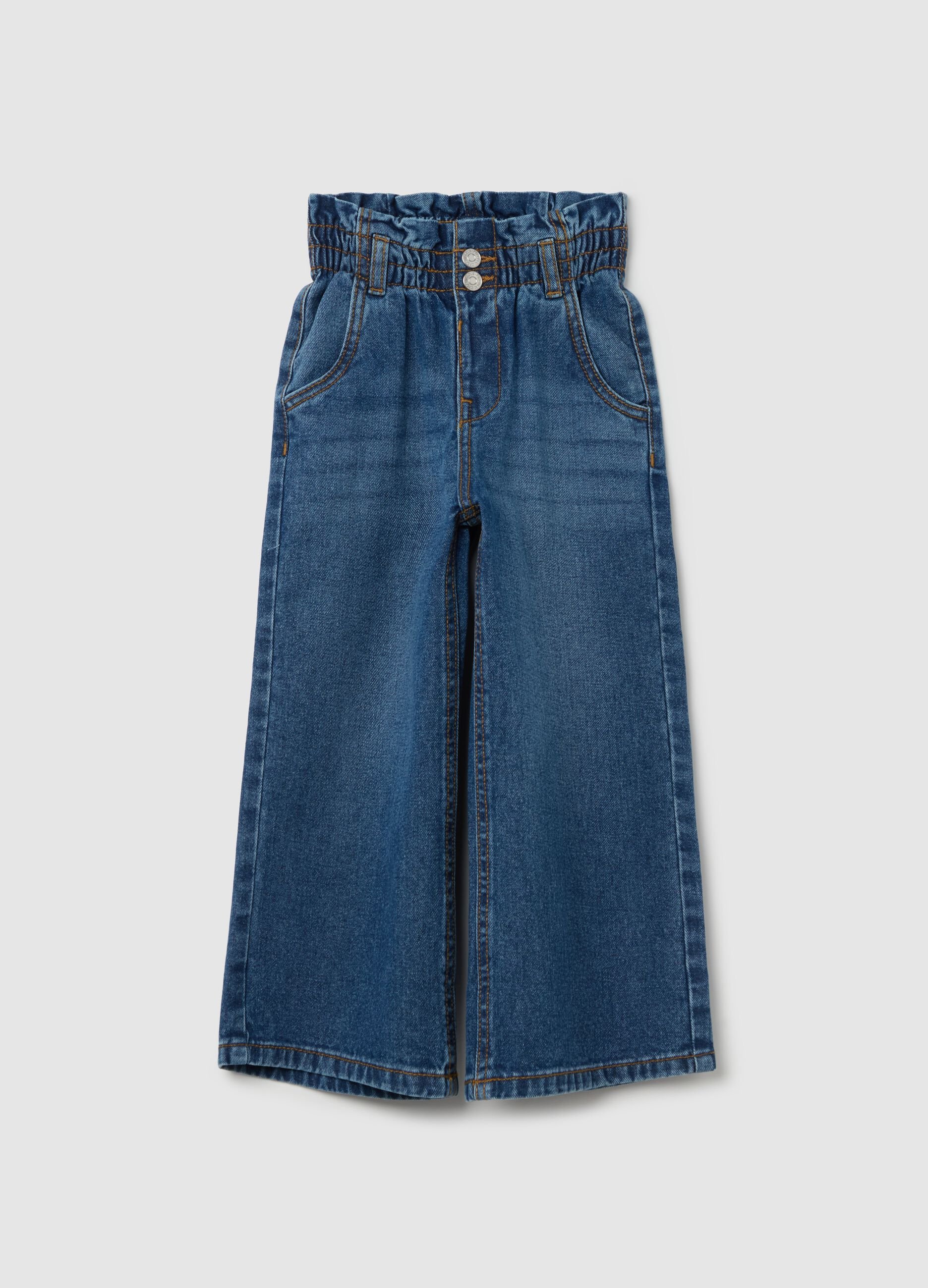 Jeans paper bag a gamba larga