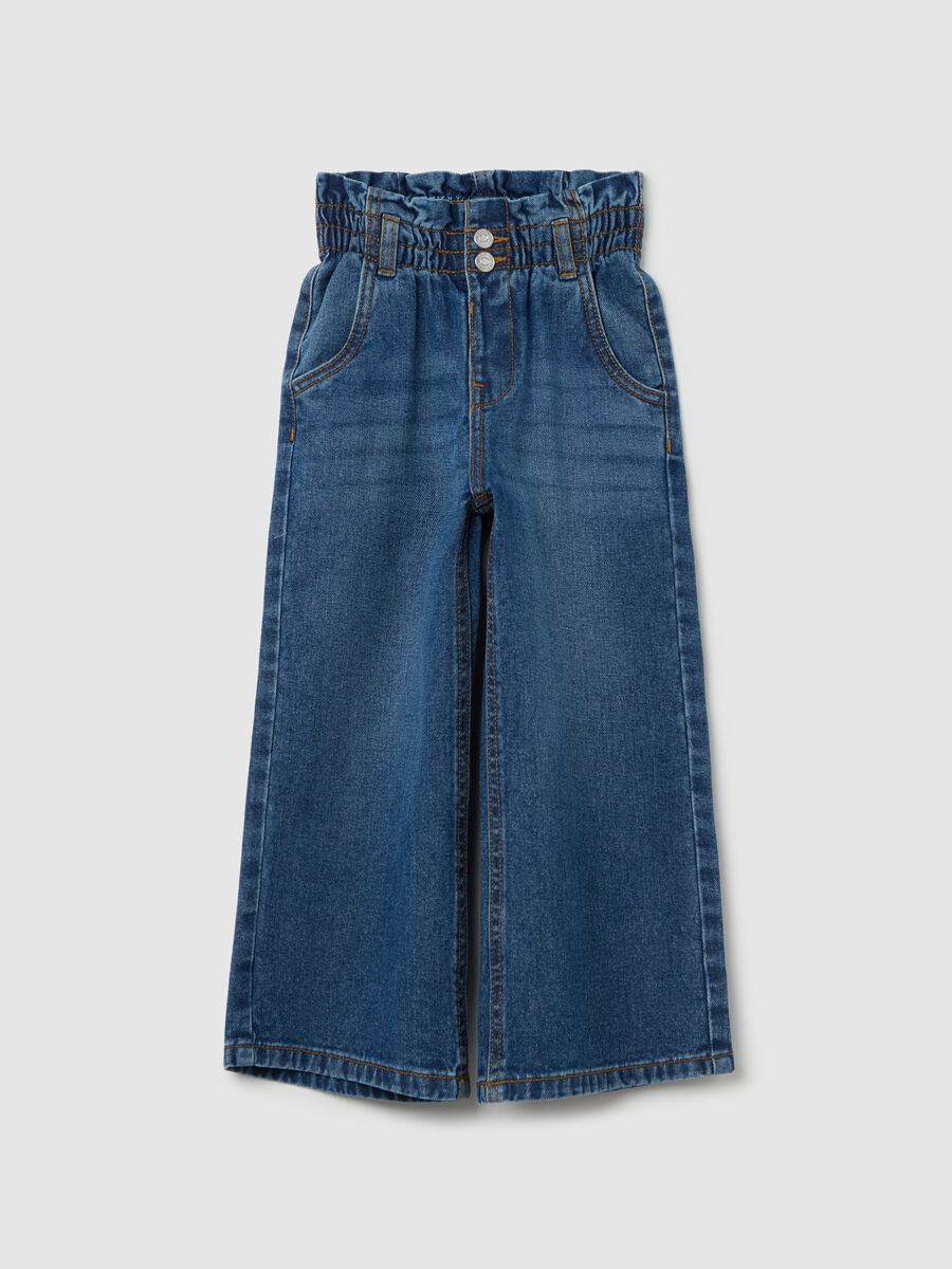 Wide-leg paper bag jeans_0