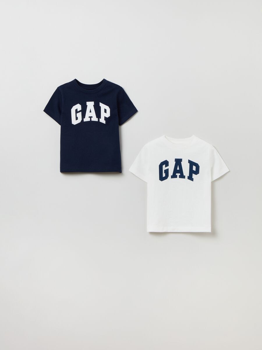 Bipack t-shirt in cotone con stampa logo_0