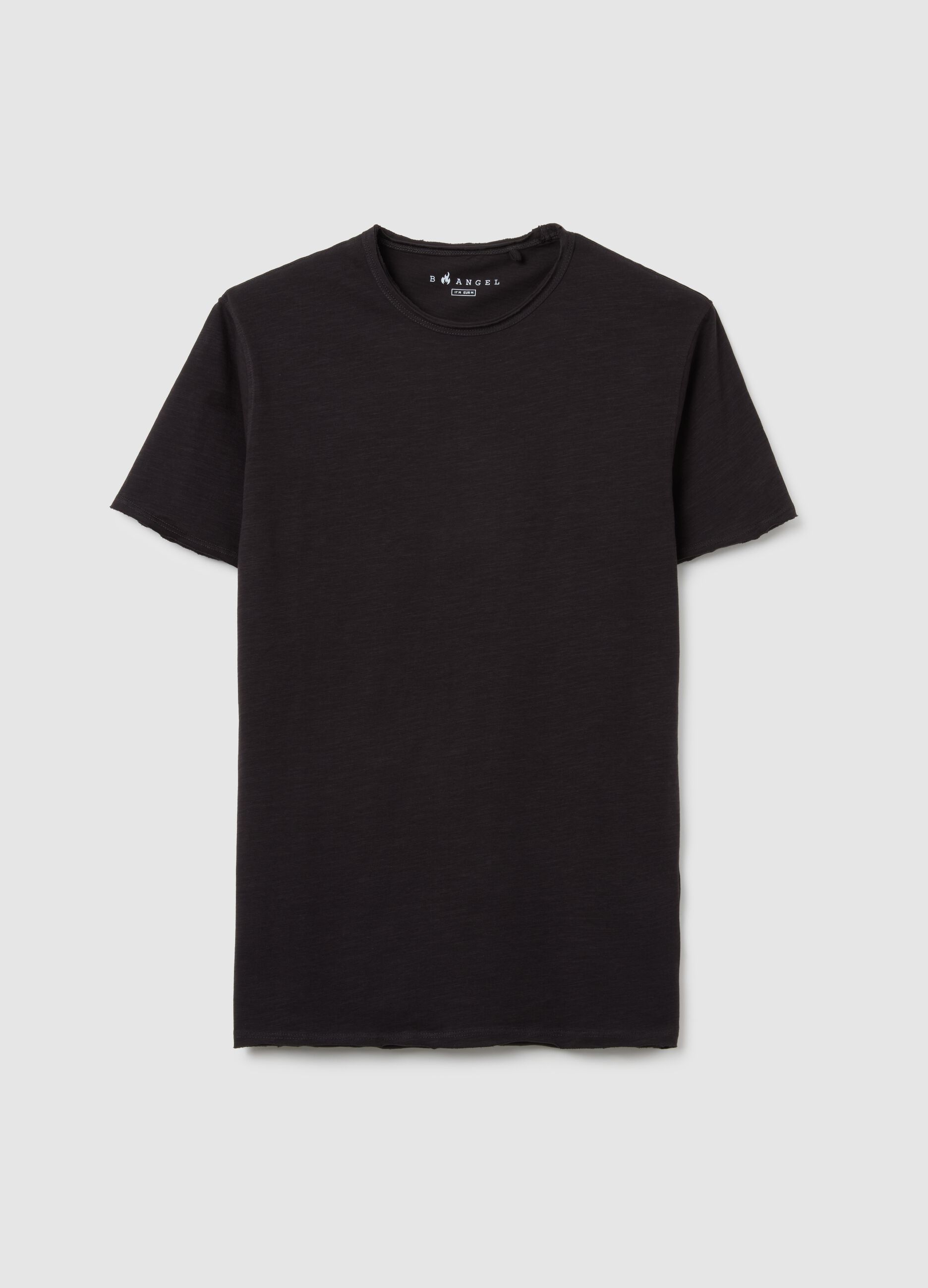Men's black pure cotton T-shirt regular fit