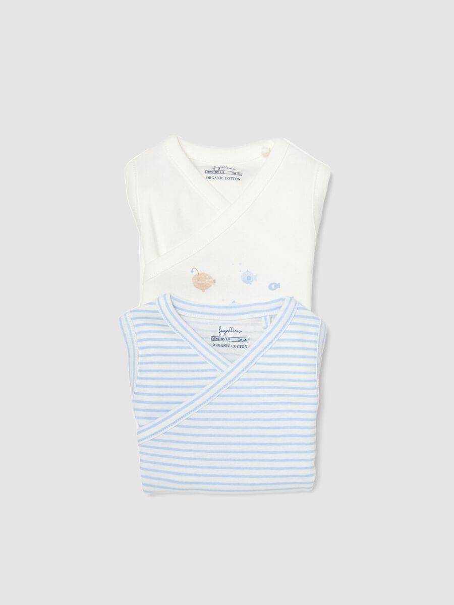 Bipack body in puro cotone multicolor senza maniche per bimbi_2