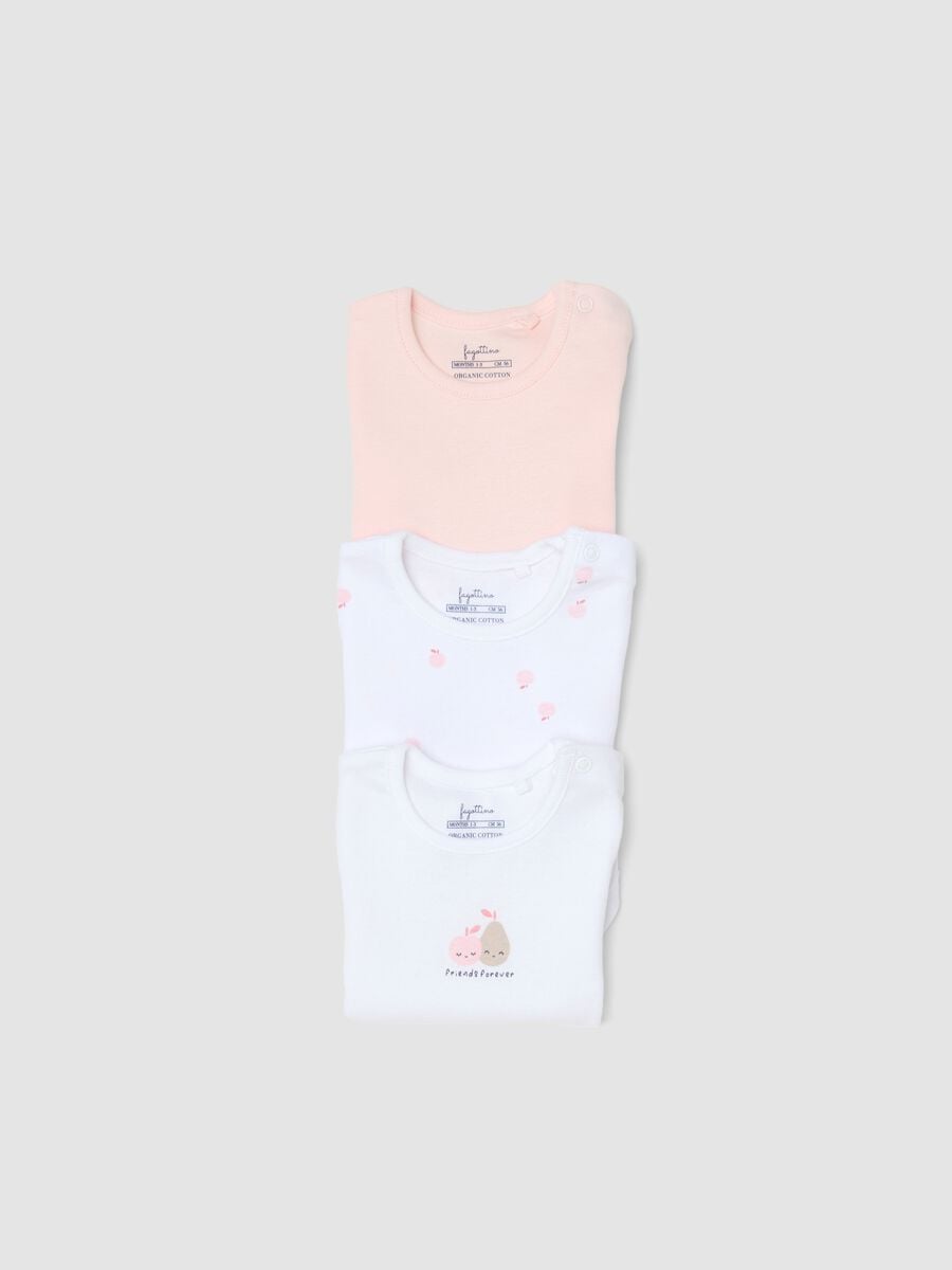 Baby girls' multicolour pure cotton body tripack with fruit_2