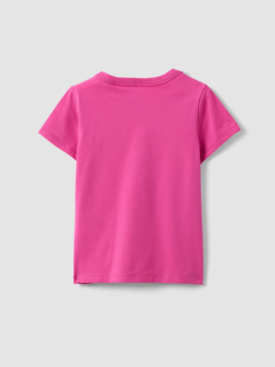 T-shirt in cotone elasticizzato rosa da bambina regular fit_1