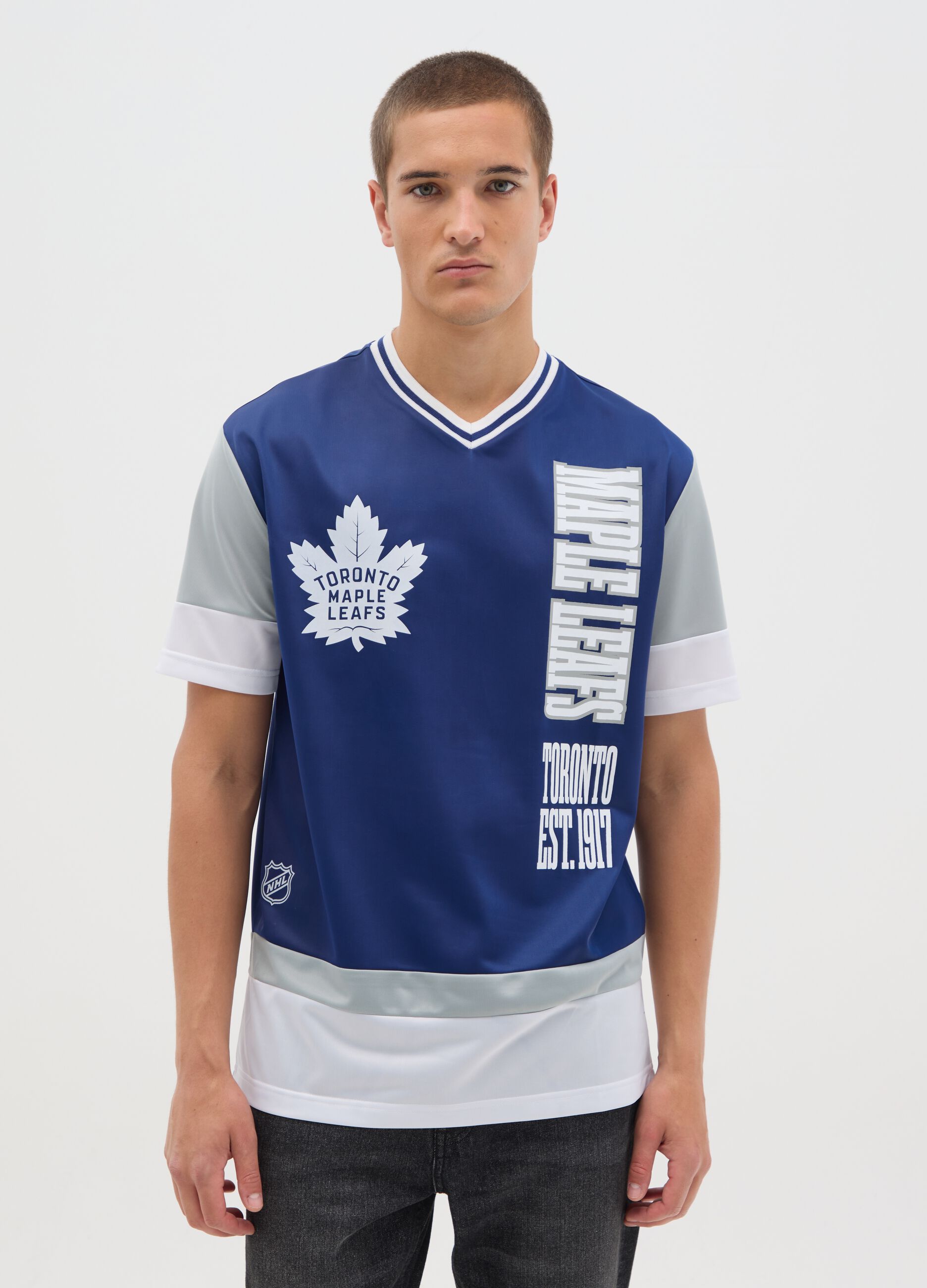 Men's Regular Fit Sports Shirt with Toronto Maple Leafs Logo