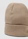 Beige jersey knit beanie with turn-up cuff_2