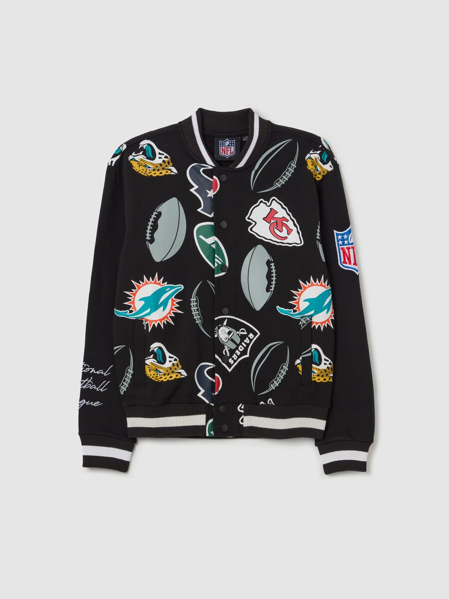 Varsity bomber jacket with all-over NBA team logos print_3