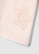 Girls' Pink Stretch Cotton T-shirt with Floral Embroidery_3