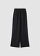 Black and grey stretch viscose-blend wide-leg joggers with pattern_2