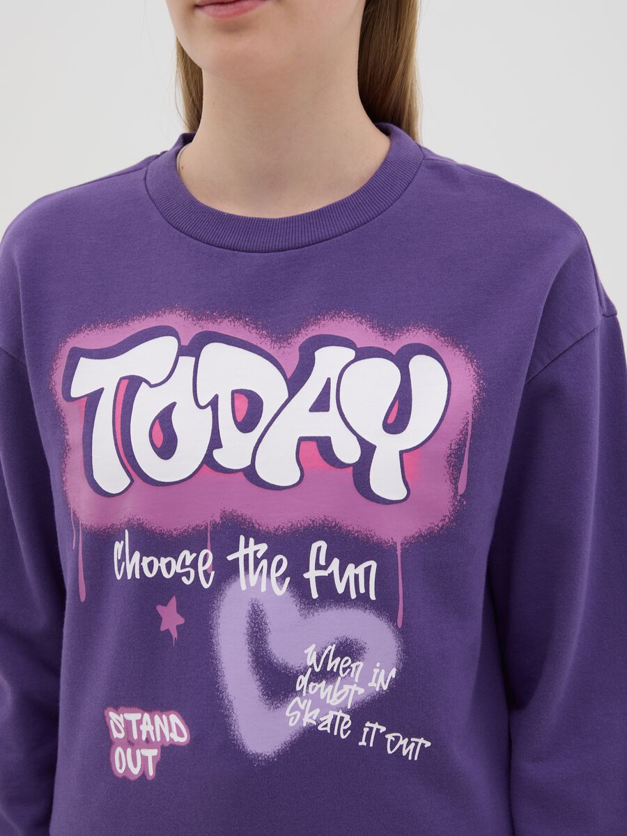 French terry sweatshirt with graffiti print_2