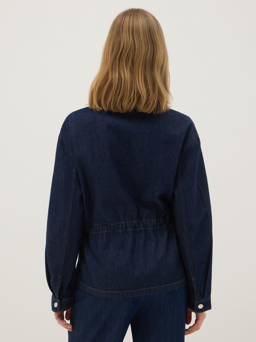 Blue denim jacket in pure cotton regular fit with buttons_2
