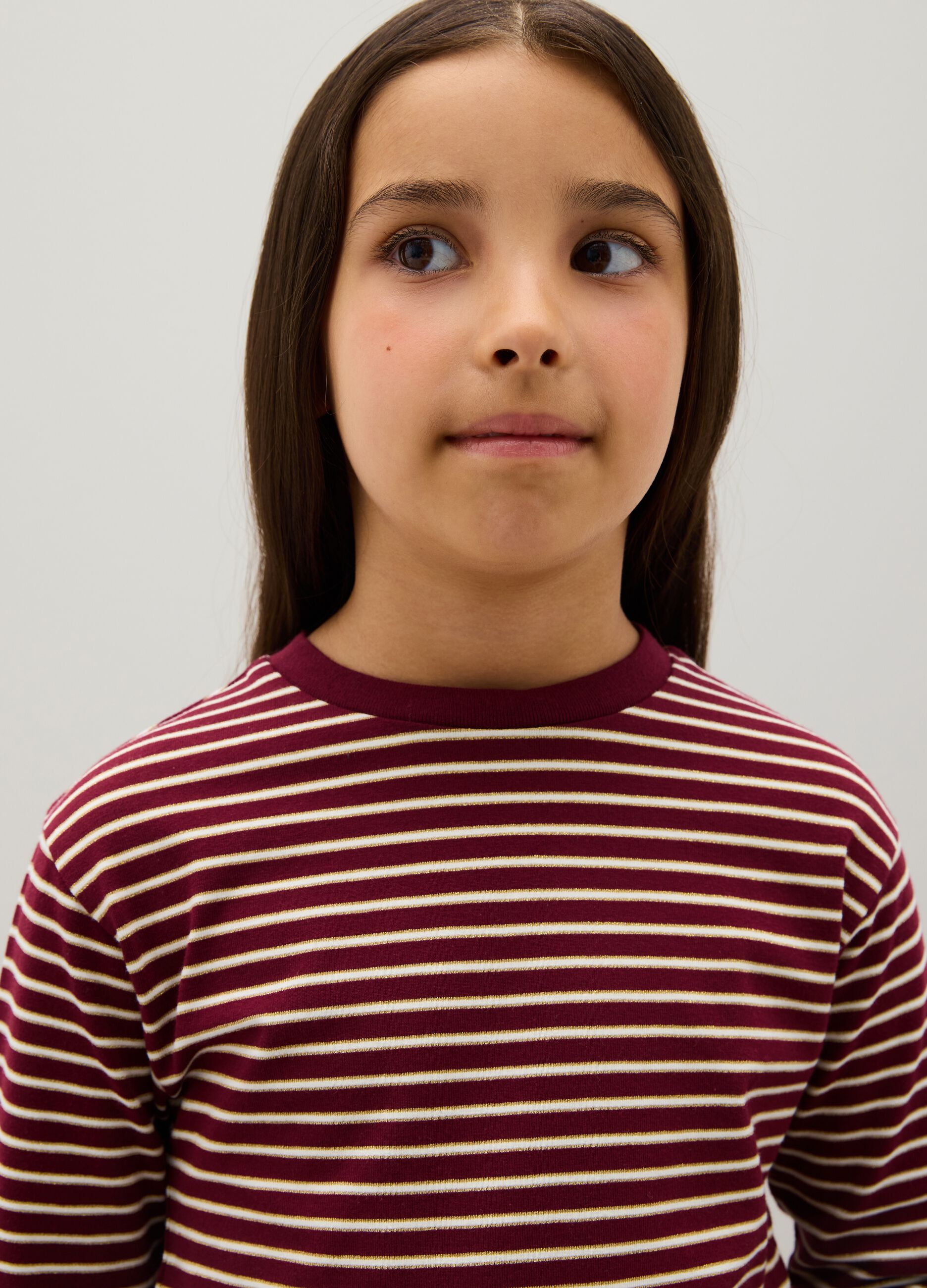 T-Maglia da ragazza in misto cotone multicolor regular fit