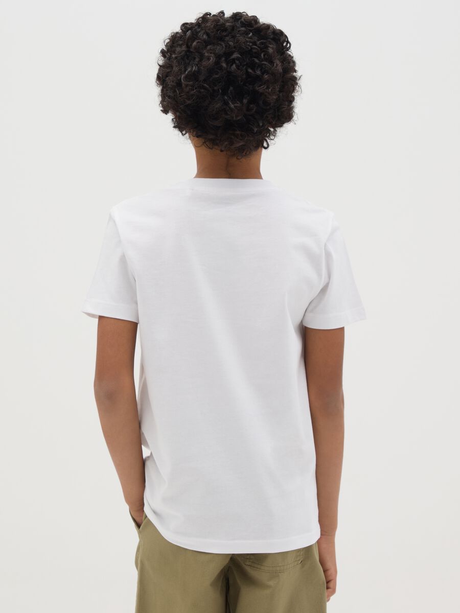 White slim-fit organic cotton T-shirt for boys_2