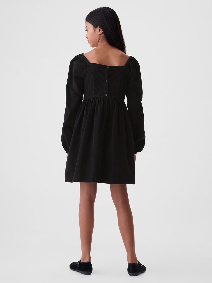 Cotton dress with puff sleeves_1