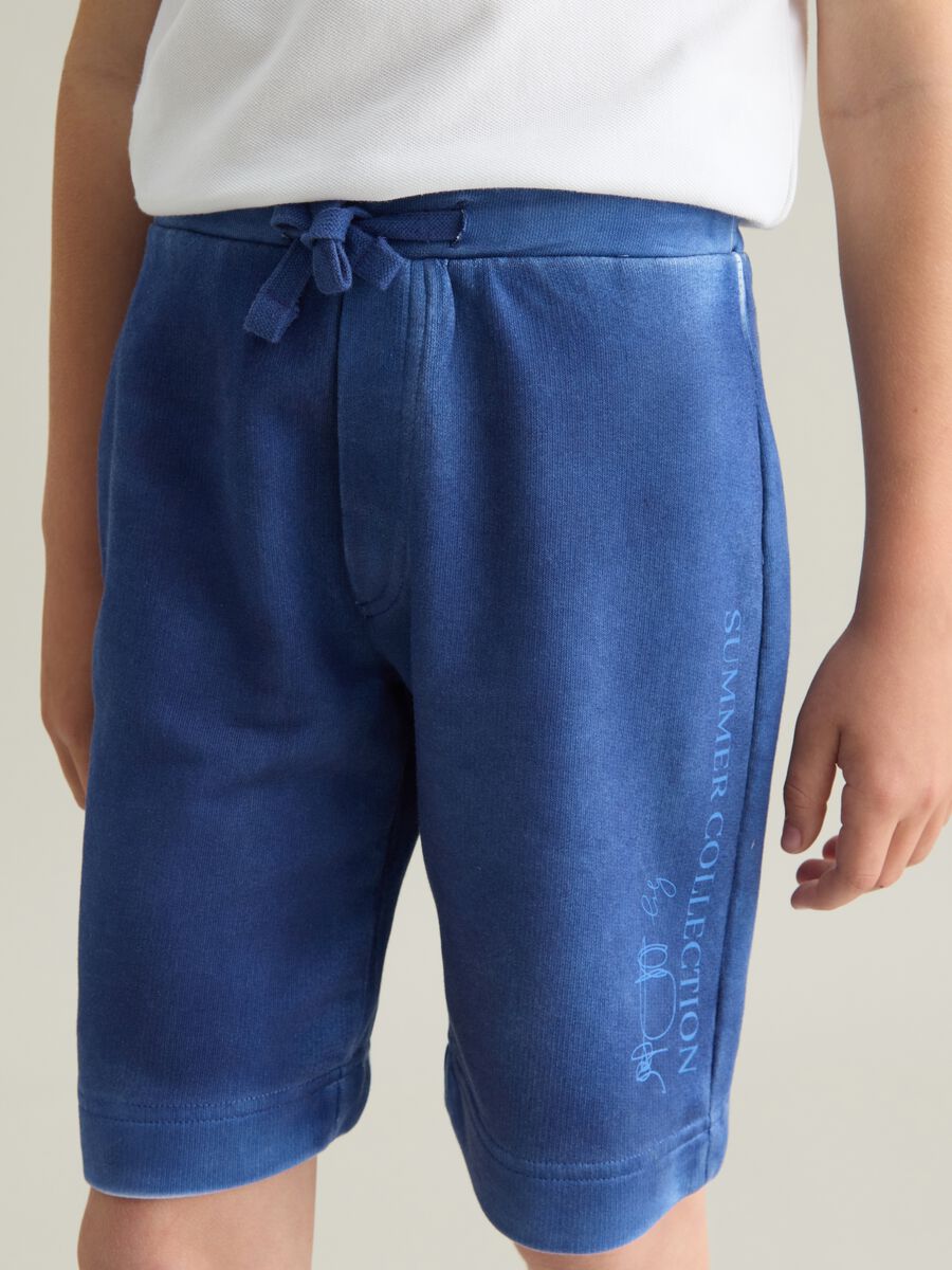 Children's regular fit blue cotton shorts_2