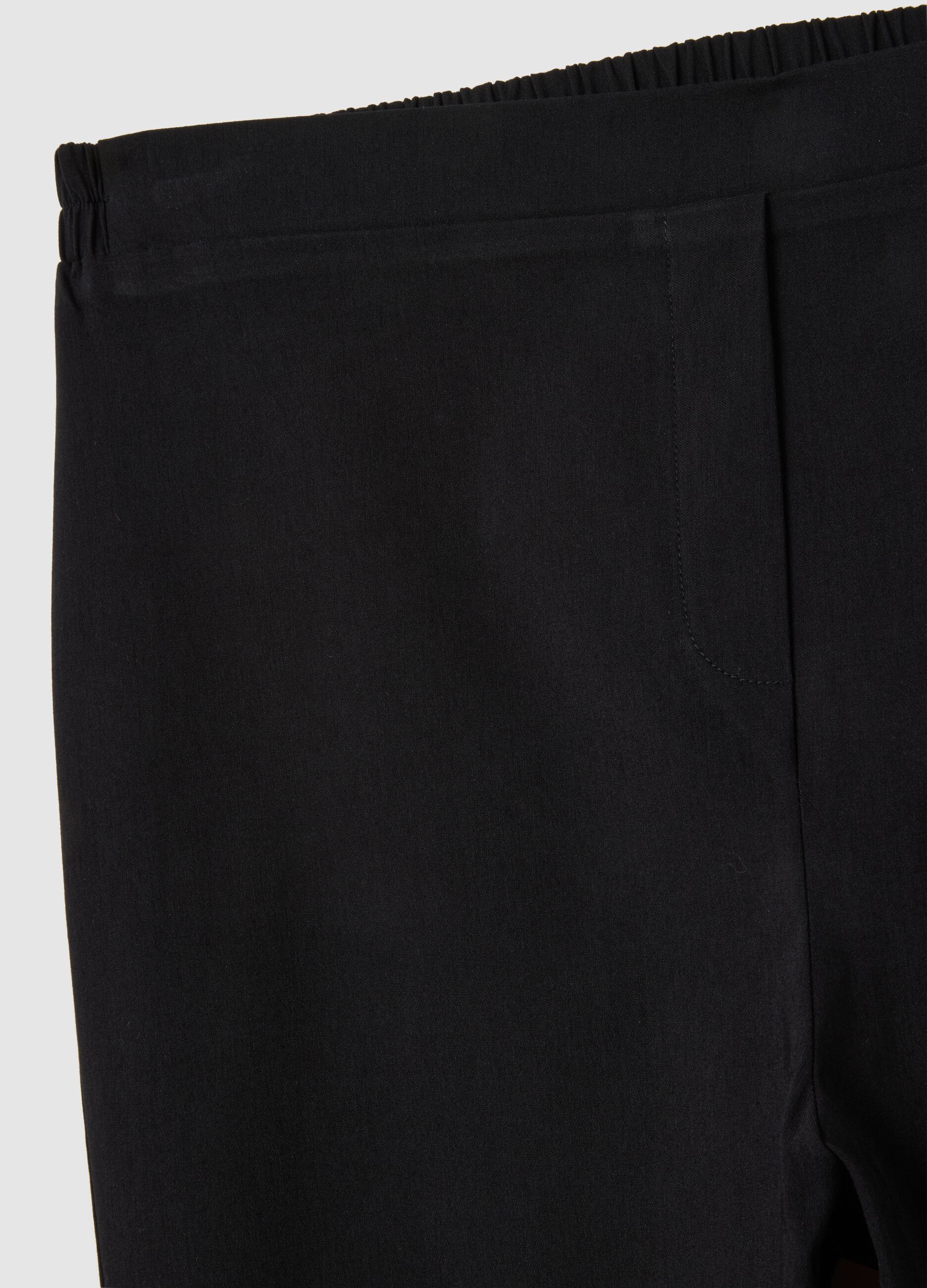 Leggings da donna in misto viscosa neri elasticizzati