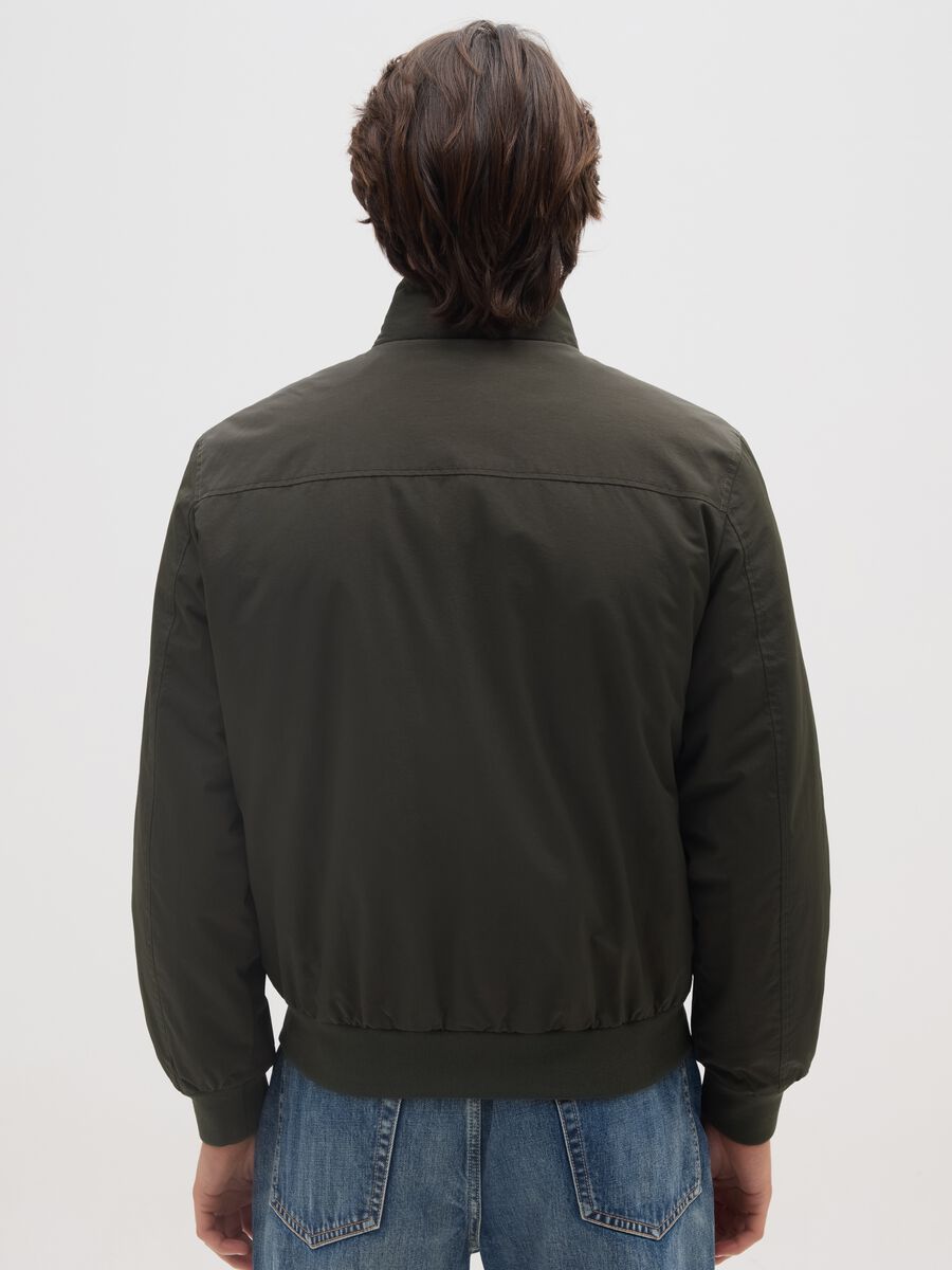 Green padded jacket with zip closure_2