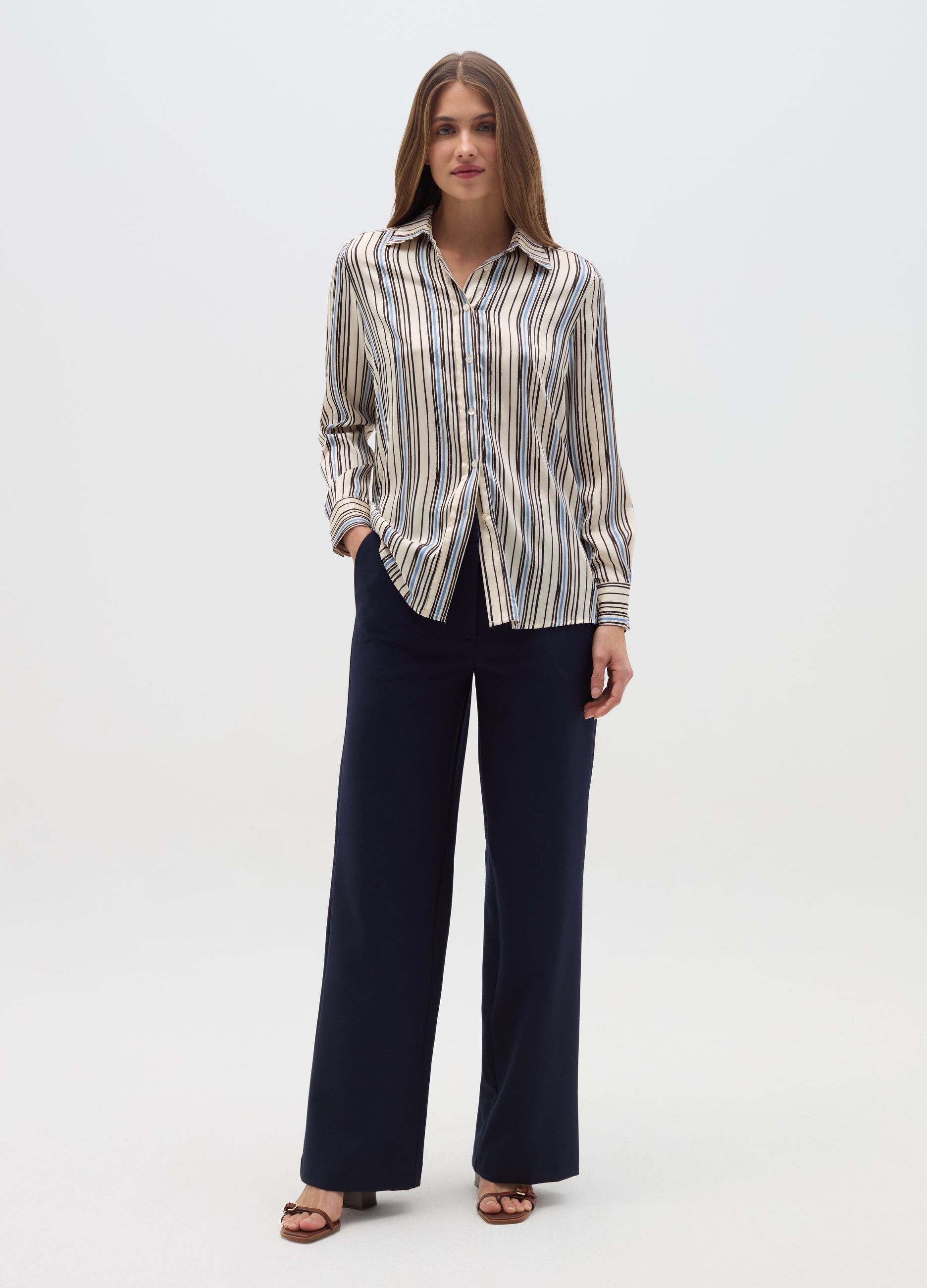 Satin shirt with side splits