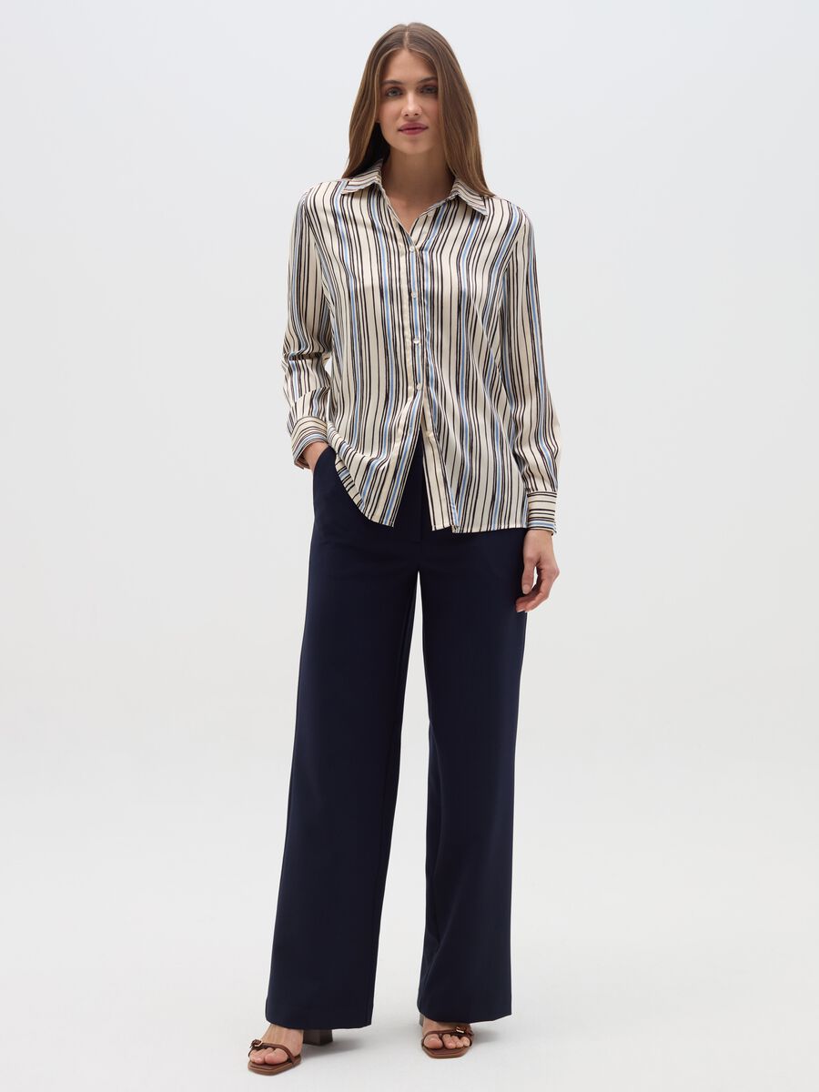 Satin shirt with side splits_1